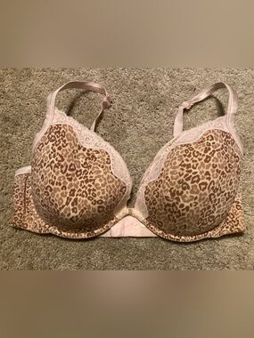 Cacique Leopard Print Underwire Bra in Blush and Tan